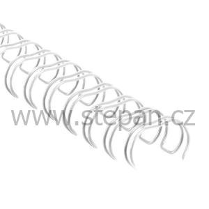 Kovové vázací hřbety Drátěné hřbety 2:1, 38mm - bílé, 24ks