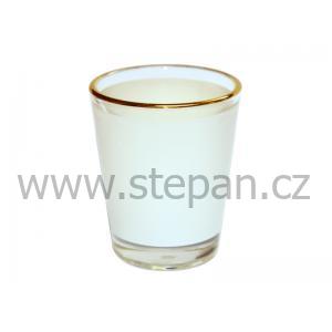 Transferové fólie Skleněný panák s bílým podkresem a zlatou linkou - 1,5 Oz
